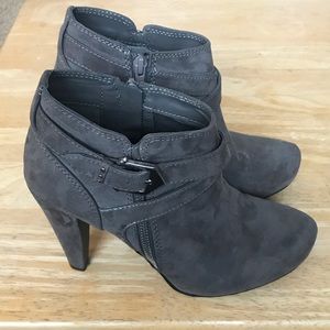 G By Guess Side Zip Ankle Boots-Women's Gray